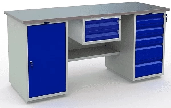 Верстак большой с полками и подвесным ящиком WT180.WD1/WD5.100