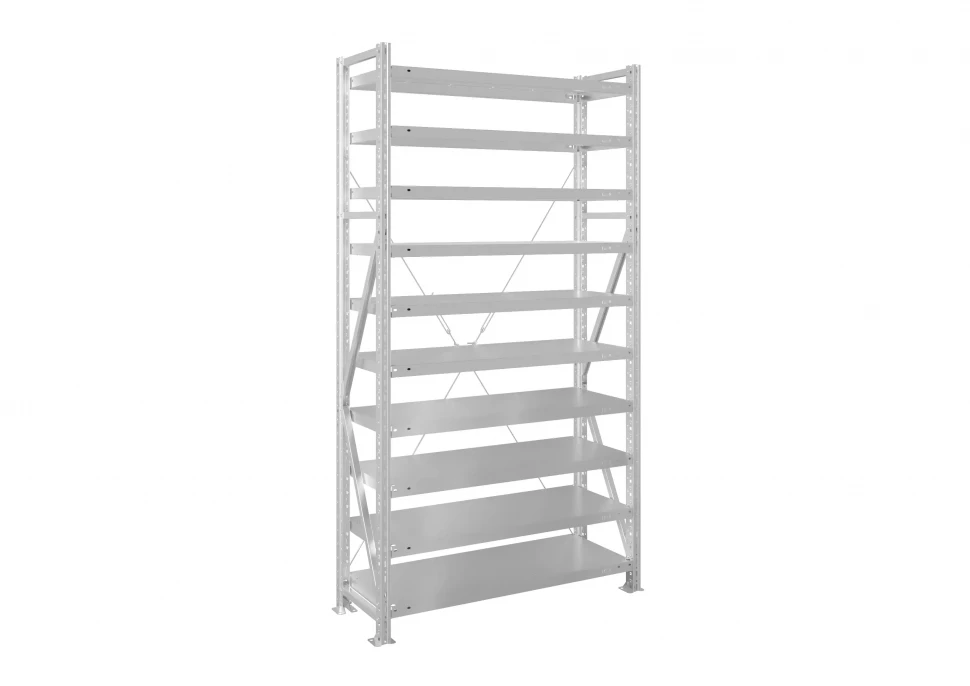 Стеллаж металлический MS U 2500х1200х900 10 полок сплошные до 180 кг