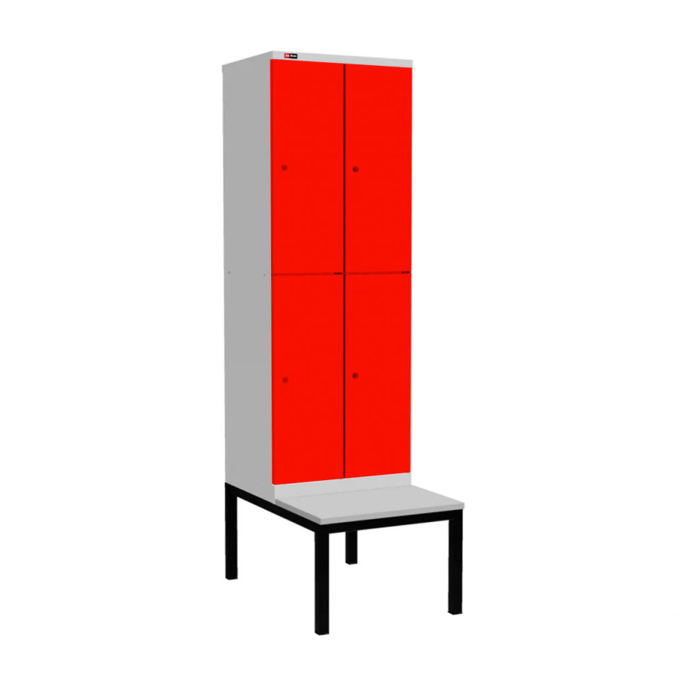 Шкаф Диком УНО-322 (RAL 7038 + RAL 3020) на подставке-скамейке