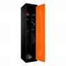 Шкаф металлический однодверный черный с оранжевым