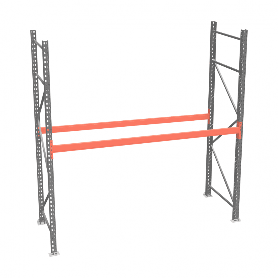 Стеллаж палетный ДиКом СП 2500х3300х1000 с 1 ярусом до 3000 кг / до 1000 кг на паллет П-90 Стеллаж палетный ДиКом СП 2500х3300х1000 с 1 ярусом до 3000 кг / до 1000 кг на паллет П-90