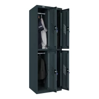 Шкаф металлический четырехсекционный графит