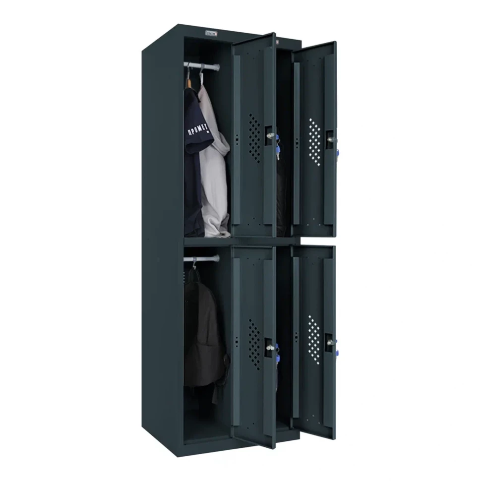 Шкаф металлический четырехсекционный графит