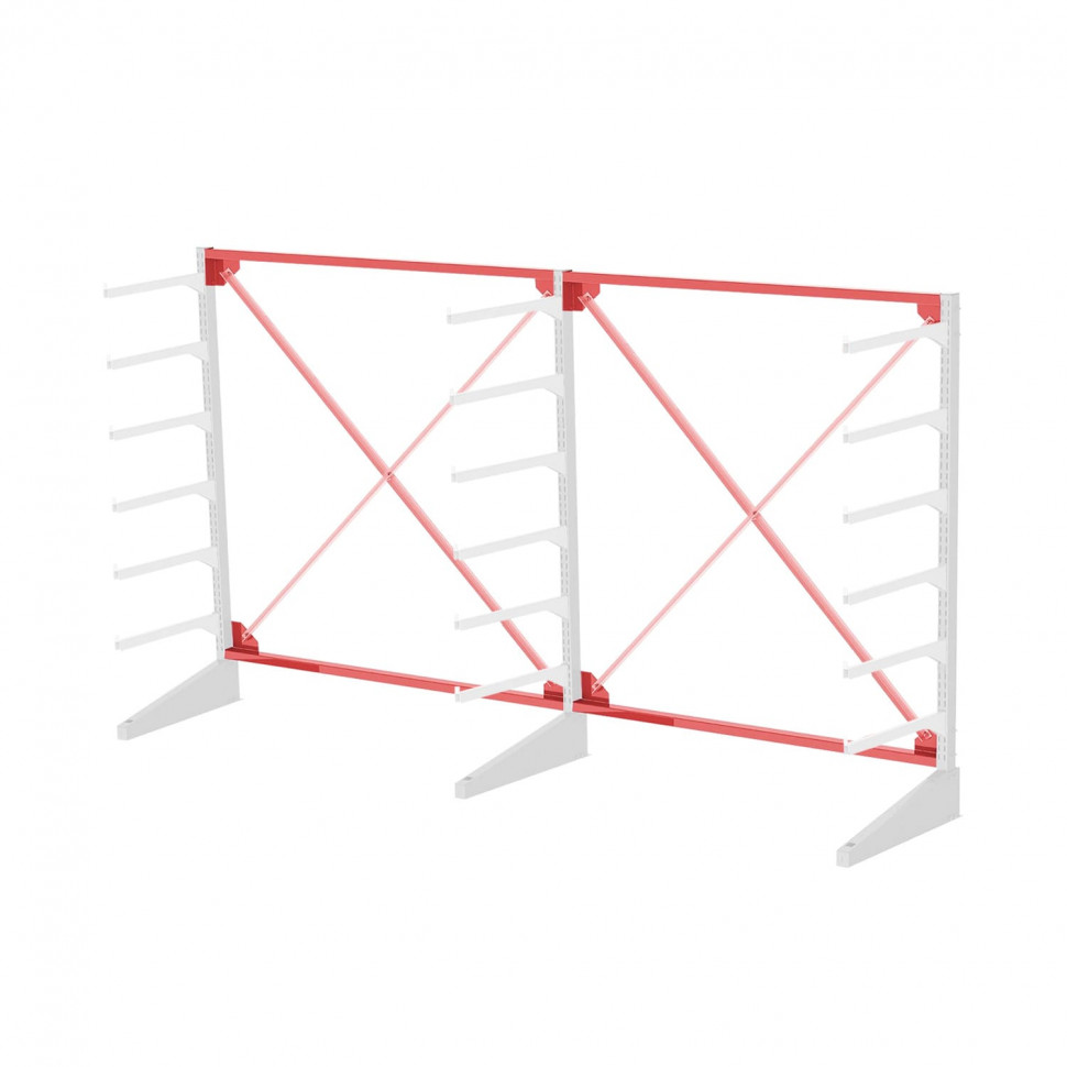 Стеллаж консольный односторонний Sortex 1920х3221х720 6 ярусов