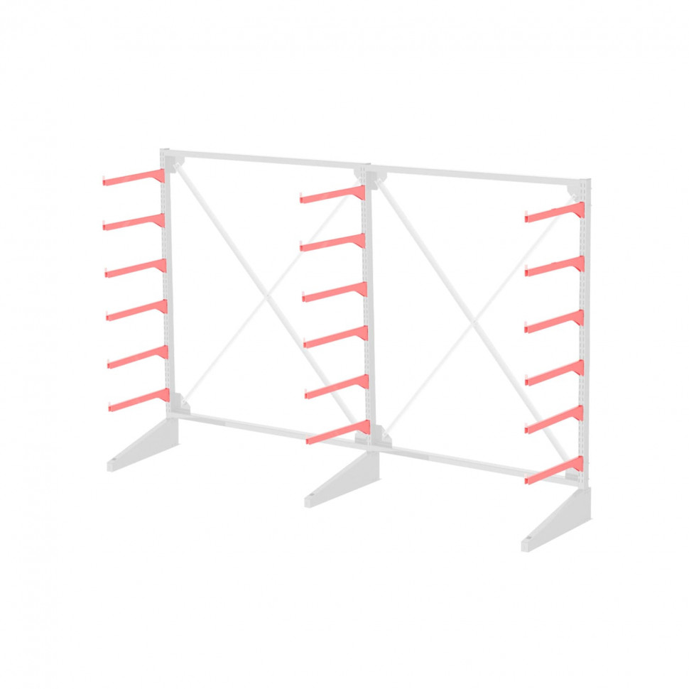 Стеллаж консольный односторонний Sortex 1920х3221х720 6 ярусов