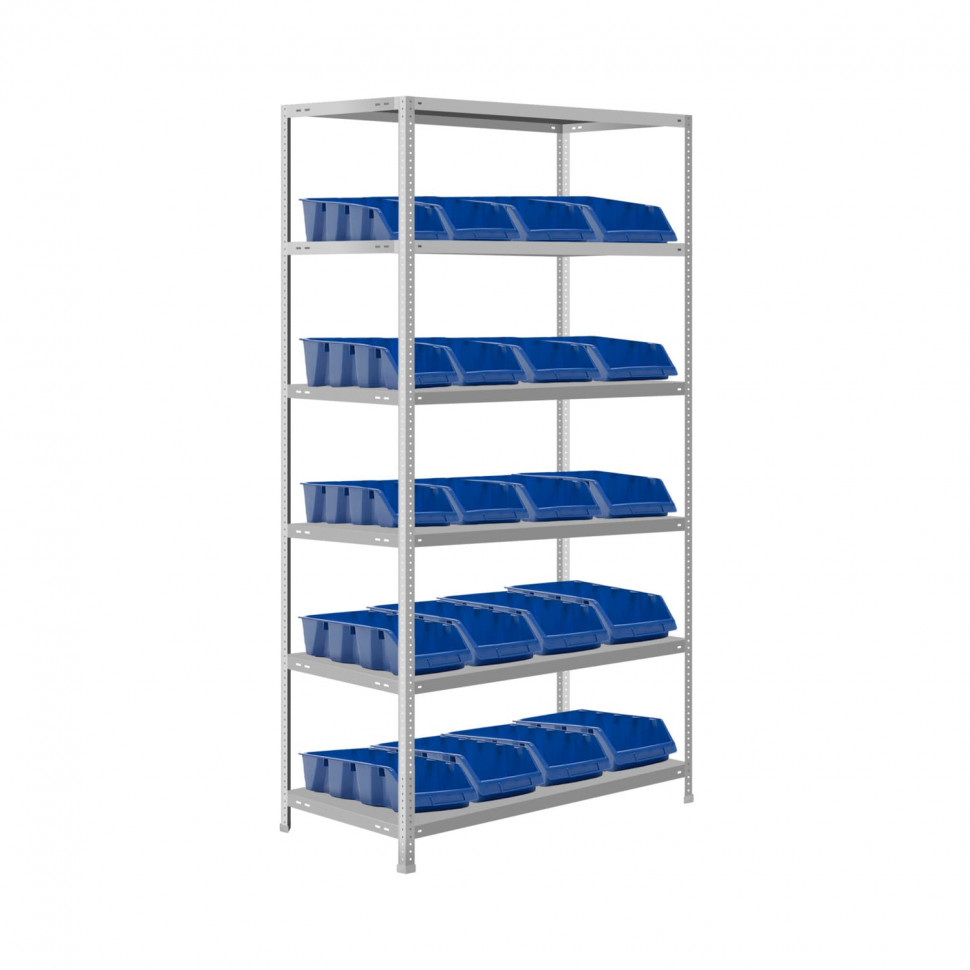 Стеллаж с 20 ящиками 1600х1000х400 6 полок