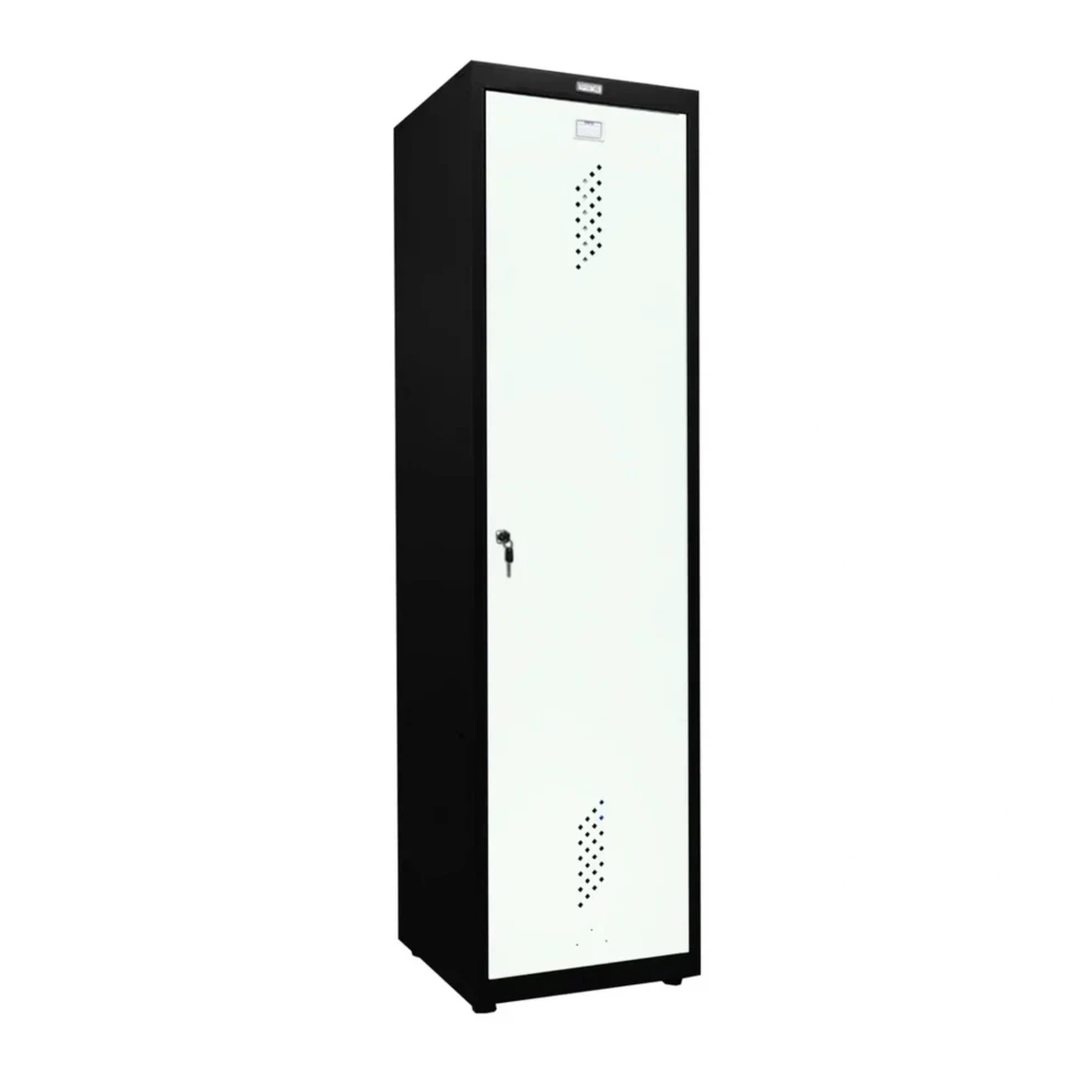 Шкаф металлический для инвентаря черный с белым