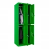 Шкаф металлический четырехсекционный зеленый