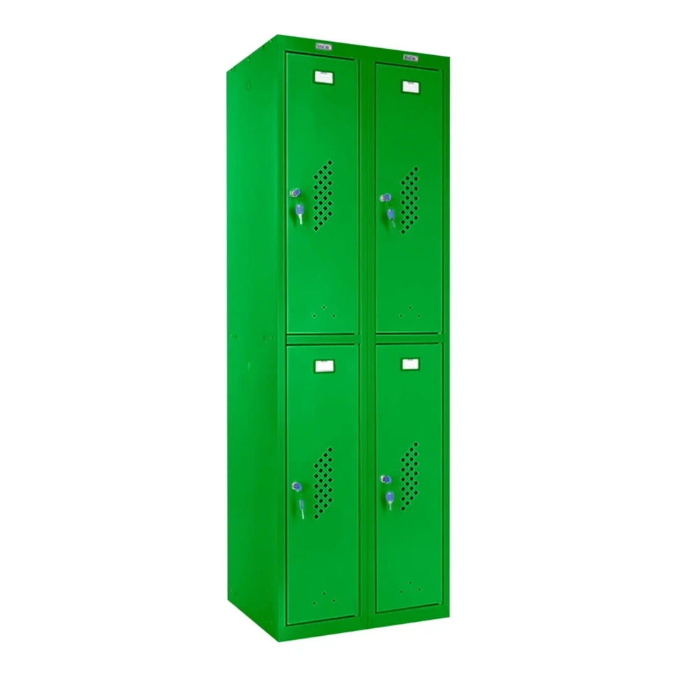 Шкаф металлический четырехсекционный зеленый