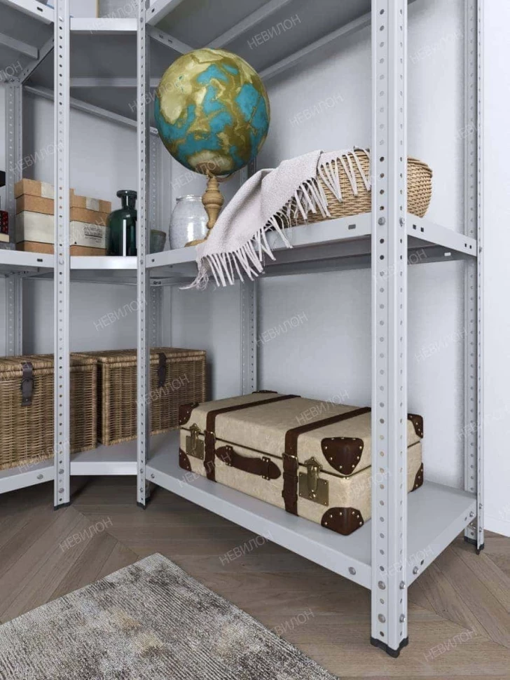 Стеллаж угловой МС 1800х1200х1200/300 мм 4 яруса