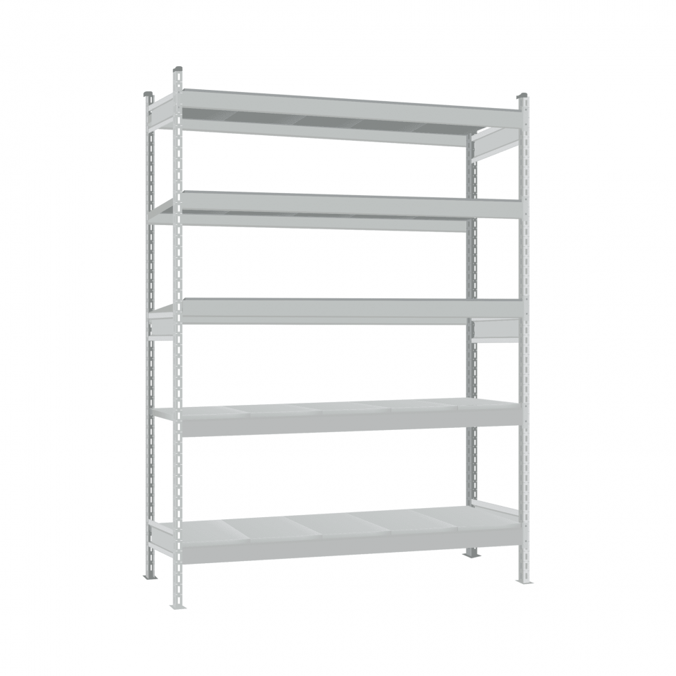 Стеллаж СТ-023 1800х1800х300 с 5 ярусами (рамы и настил - окрас)