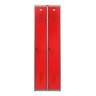 Шкаф металлический двухдверный серый с красным
