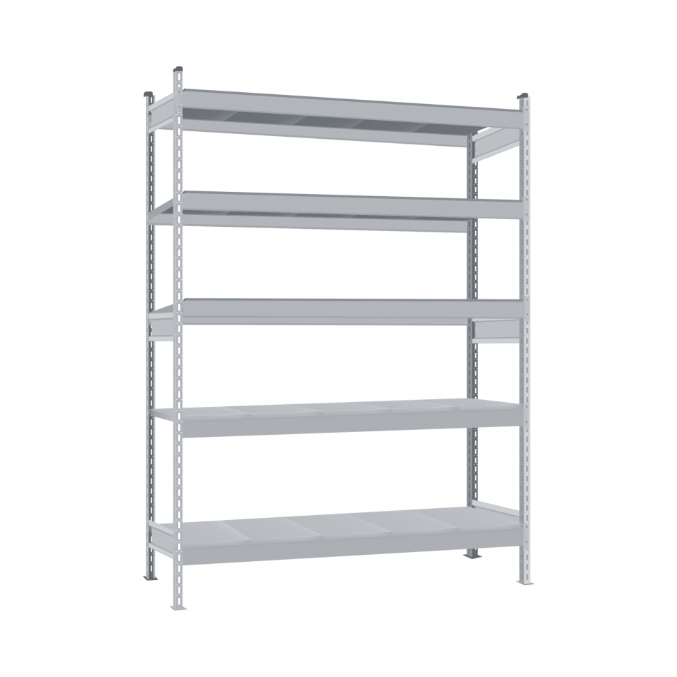 Стеллаж СТ-023 2500х1800х300 с 5 ярусами (рамы и настил - цинк)