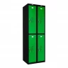 Шкаф металлический четырехдверный черный с зеленым