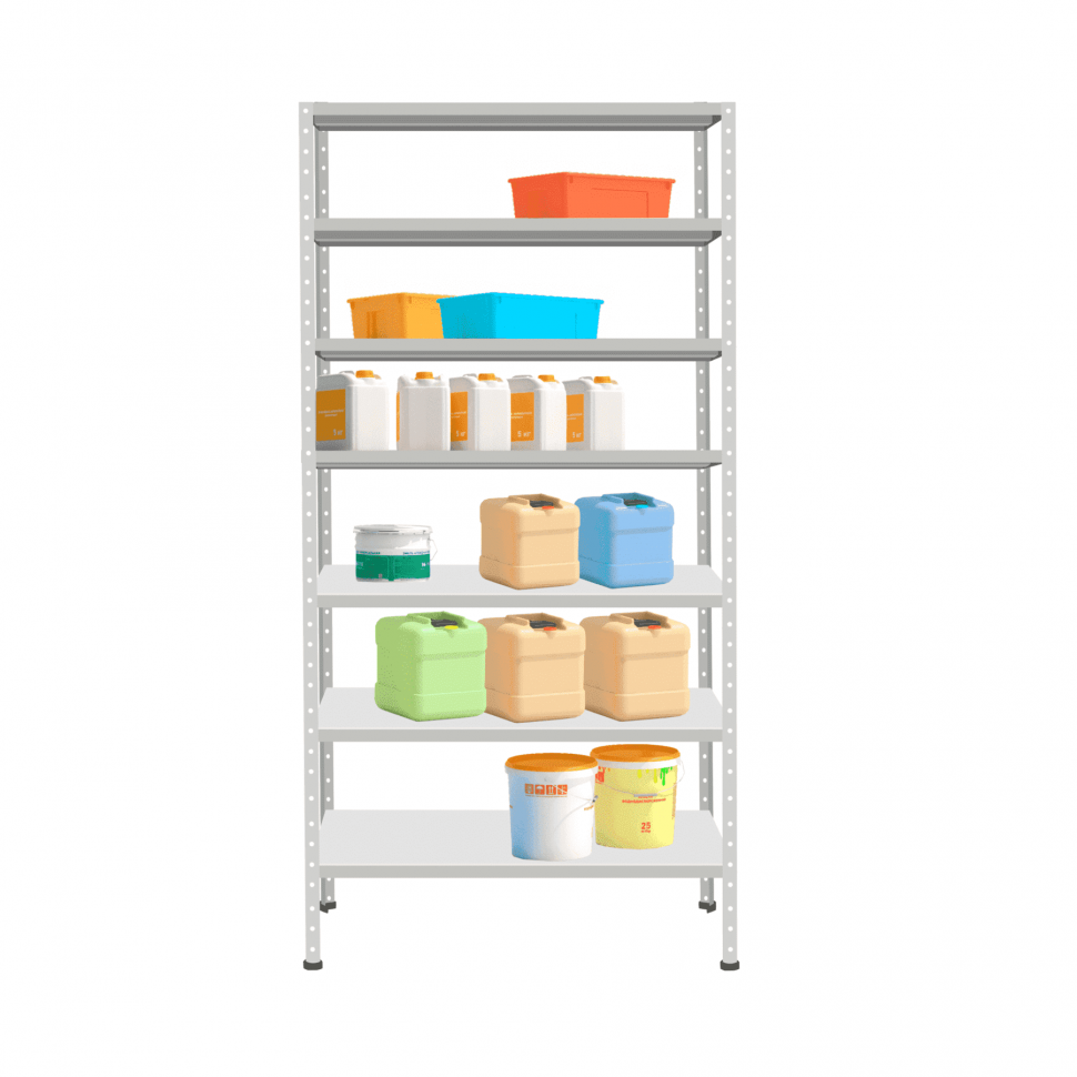 Стеллаж СТ-012 1800х1000х500 с 7 цинк полками до 250 кг Стеллаж СТ-012 1800х1000х500 с 7 цинк полками до 250 кг