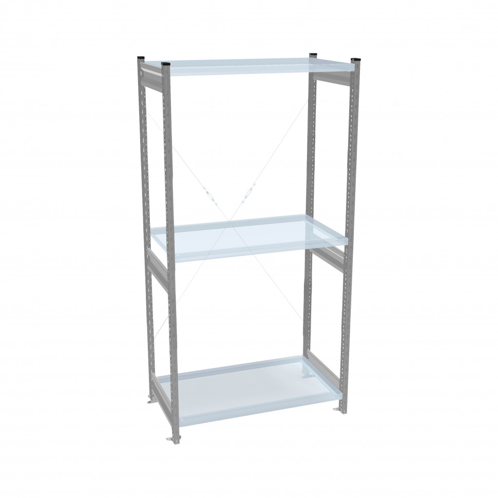 Стеллаж СТ-031 цинк 2067х1300х800 3 полки до 200 кг