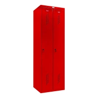 Шкаф металлический двухсекционный красный