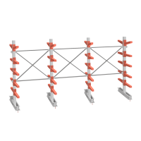 Стеллаж консольный СТ-062 2450х4660х1400 5 ярусов двухсторонний