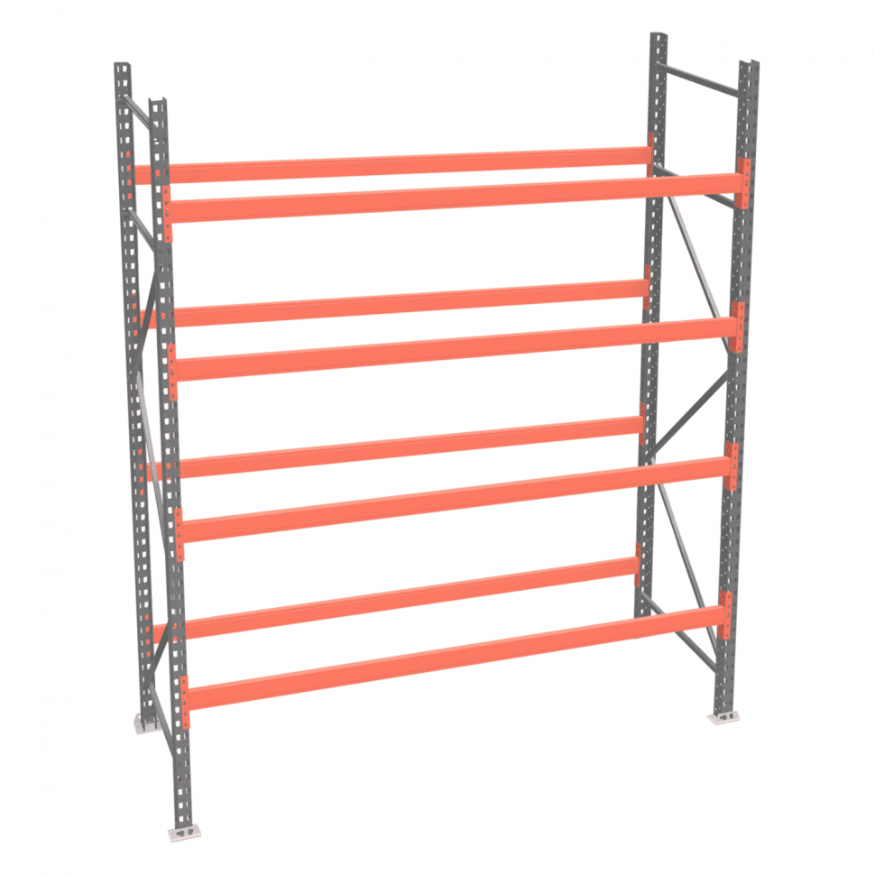 Стеллаж палетный ДиКом СП 3000х2250х1000 с 4 ярусами до 2600 кг / до 1300 кг на паллет П-110