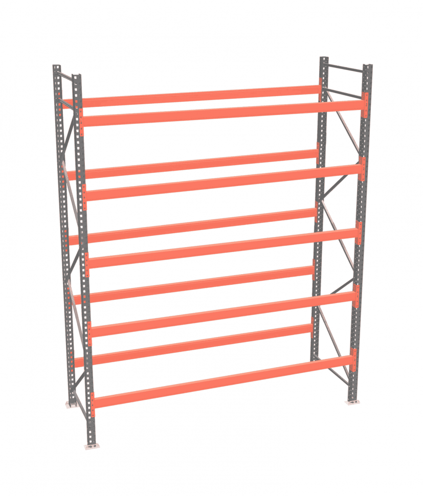 Стеллаж палетный ДиКом СП 3500х2700х1000 с 5 ярусами до 3600 кг / до 1200 кг на паллет П-110