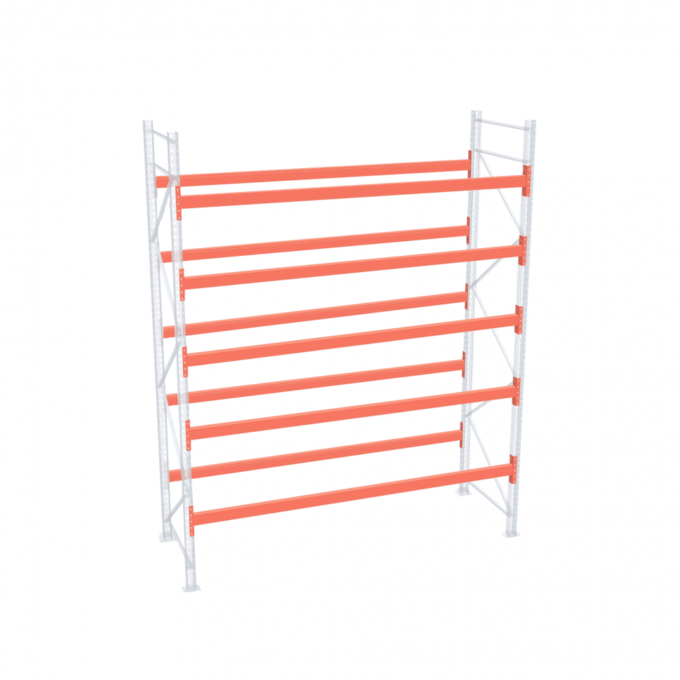 Стеллаж палетный ДиКом СП 3500х2700х1000 с 5 ярусами до 3600 кг / до 1200 кг на паллет П-110