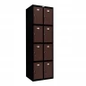 Шкаф металлический для личных вещей черный с коричневым