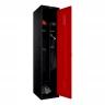Шкаф металлический однодверный черный с красным