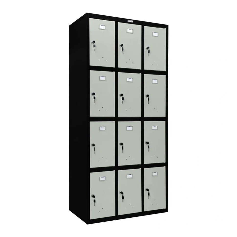 Шкаф металлический для сумок черный с серым