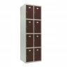 Шкаф металлический для личных вещей серый с коричневым
