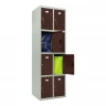 Шкаф металлический для личных вещей серый с коричневым