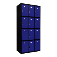 Шкаф металлический для сумок черный с синим