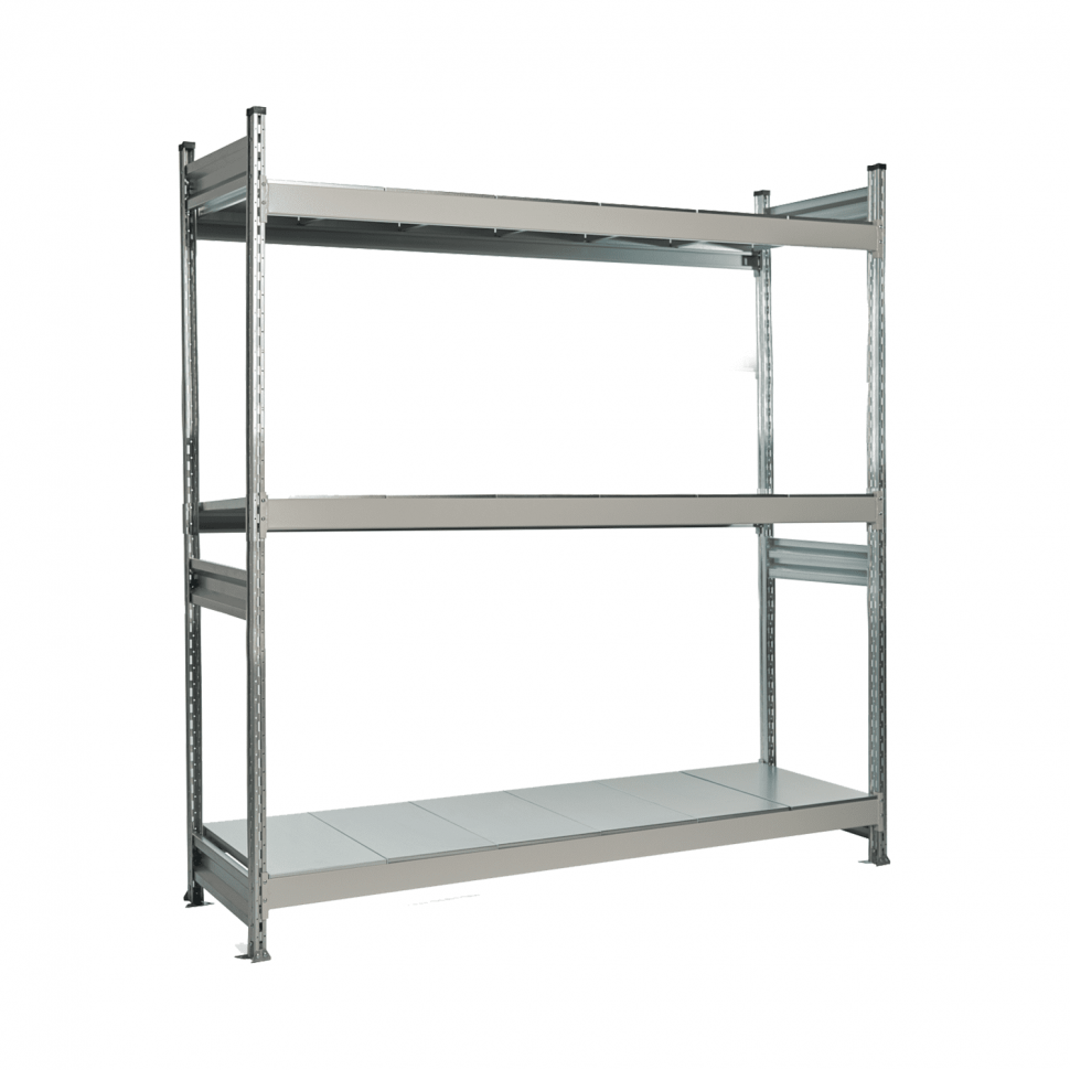 Стеллаж СТ-023 2000х1500х800 с 3 ярусами (рамы и настил - окрас)
