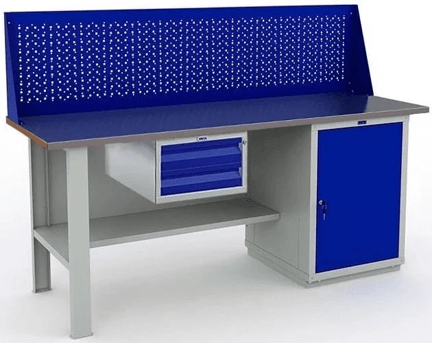 Верстак металлический стационарный усиленный W200.F2/WS1.110.W