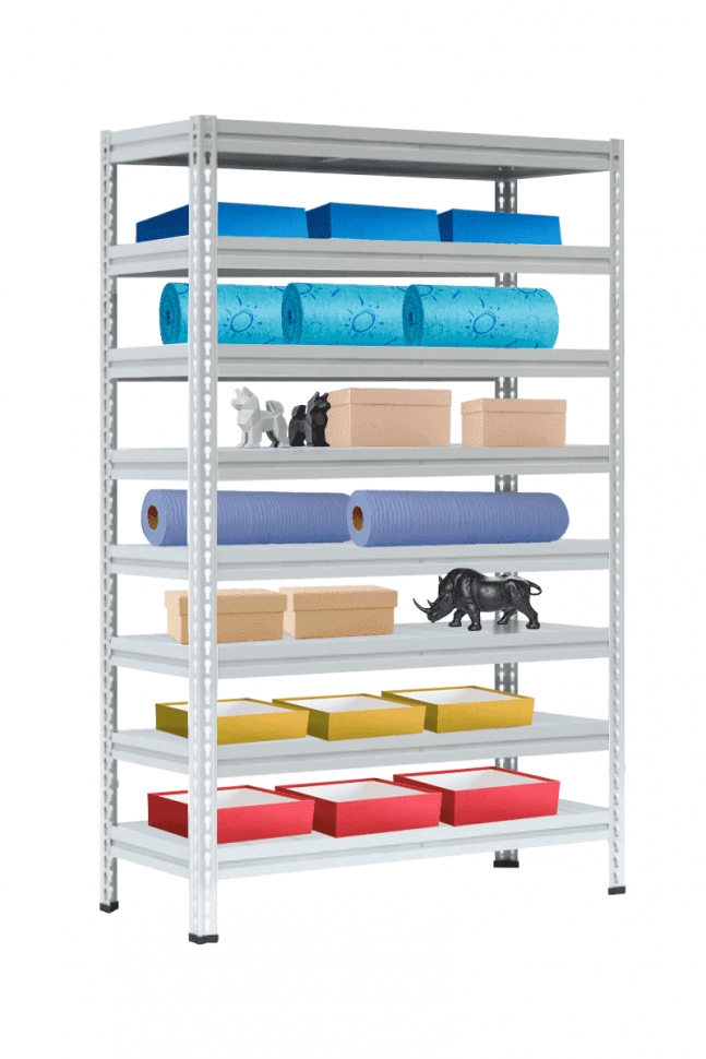 Стеллаж МС-Т 2500х1856х530 мм 8 ярусов настил металл Стеллаж МС-Т 2500х1856х530 мм 8 ярусов настил металл