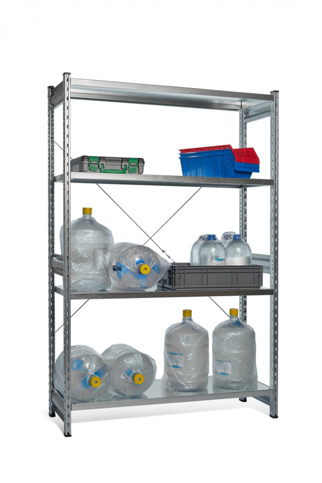 Стеллаж СТ-031 цинк 2067х1300х500 4 полки до 200 кг