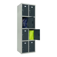 Шкаф металлический для личных вещей серый с графитом