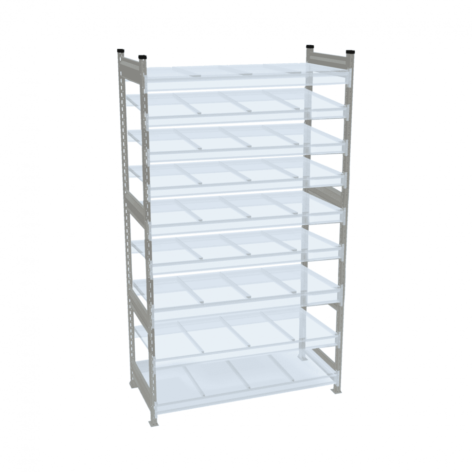 Стеллаж СТ-023 2000х1200х600 с 9 ярусами (рамы и настил - окрас) Стеллаж СТ-023 2000х1200х600 с 9 ярусами (рамы и настил - окрас)