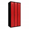 Шкаф металлический трехдверный черный с красным Шкаф металлический трехдверный черный с красным