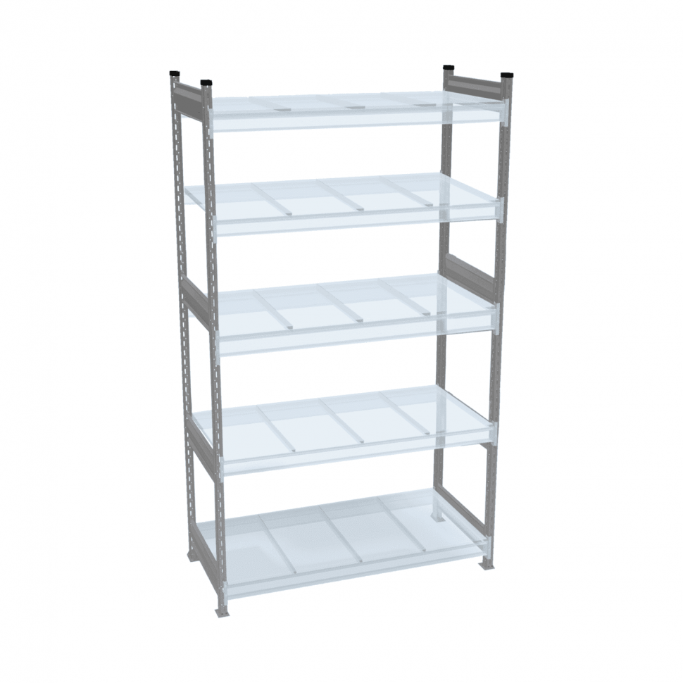 Стеллаж СТ-023 2700х2100х600 с 5 ярусами (рамы и настил - цинк)