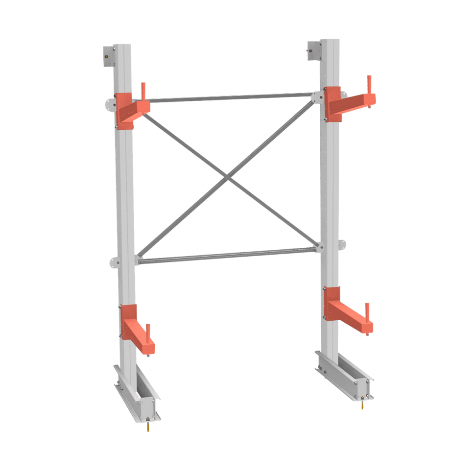 Стеллаж консольный СТ-062 2450х1660х830 2 яруса +О односторонний Стеллаж консольный СТ-062 2450х1660х830 2 яруса +О односторонний