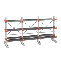 Стеллаж консольный СТ-062 2450х4660х1400 3 яруса +ОН двухсторонний