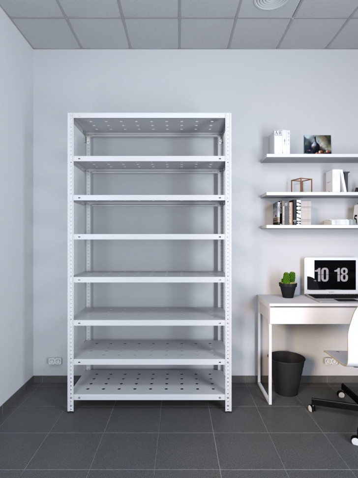 Стеллаж ТС Лайт 1500х700х400 с 8 перфорированными полками Стеллаж ТС Лайт 1500х700х400 с 8 перфорированными полками