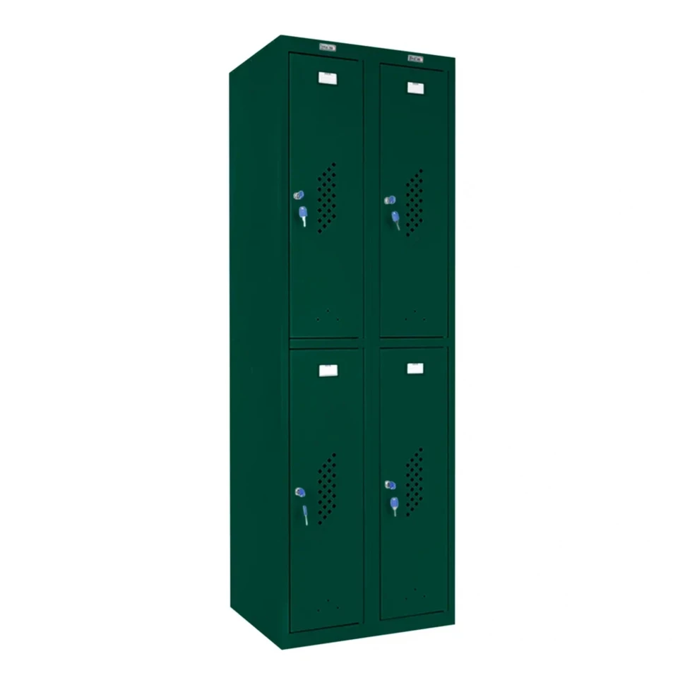 Шкаф металлический четырехсекционный темно-зеленый