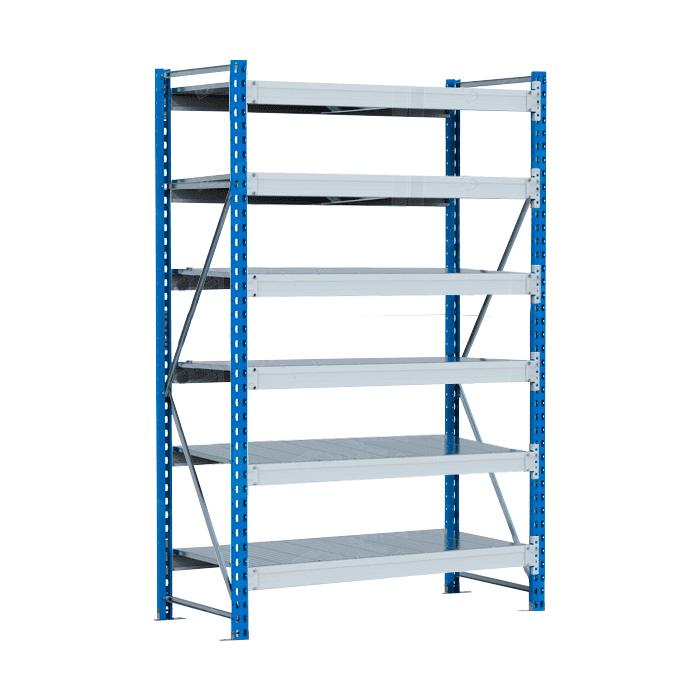Стеллаж SGR-V 350 кг 2000х1200х800 6 ярусов (рамы RAL 5015 / настил цинк) ОС Стеллаж SGR-V 350 кг 2000х1200х800 6 ярусов (рамы RAL 5015 / настил цинк) ОС