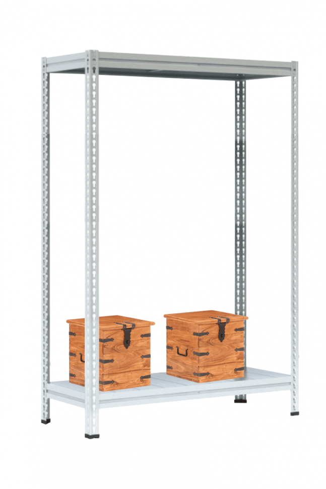 Стеллаж МС-Т 2500х1551х632 мм 2 яруса настил металл Стеллаж МС-Т 2500х1551х632 мм 2 яруса настил металл