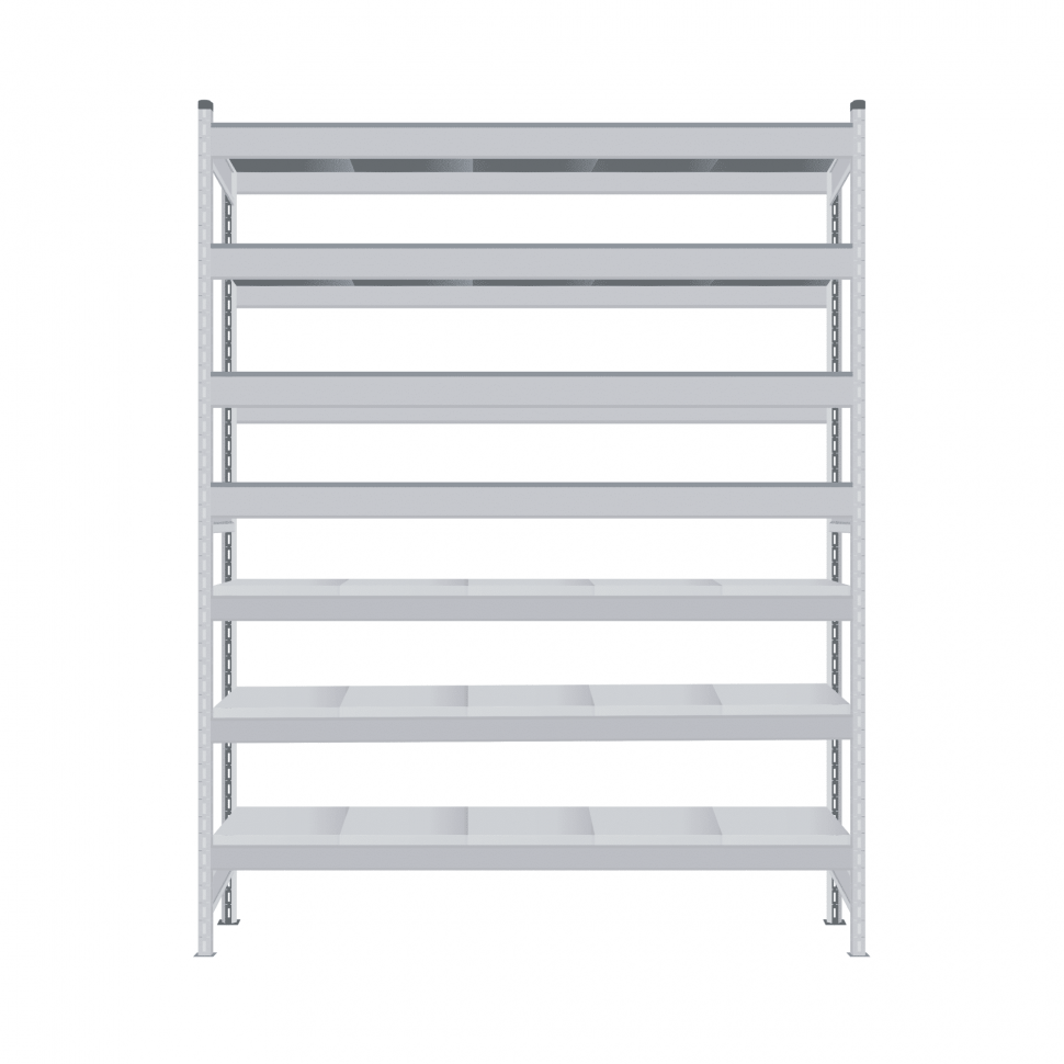 Стеллаж СТ-023 2700х1800х300 с 7 ярусами (рамы и настил - цинк) Стеллаж СТ-023 2700х1800х300 с 7 ярусами (рамы и настил - цинк)