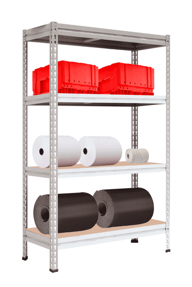 Стеллаж МС-Т 3000х1551х530 мм 4 яруса (настил фанера)