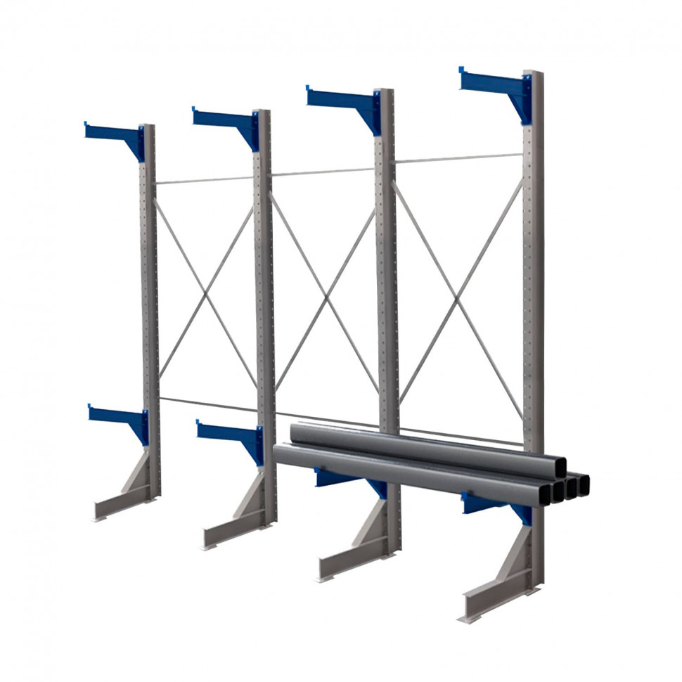 Стеллаж консольный односторонний КТр 4000х4980х1000 (800) 2 яруса