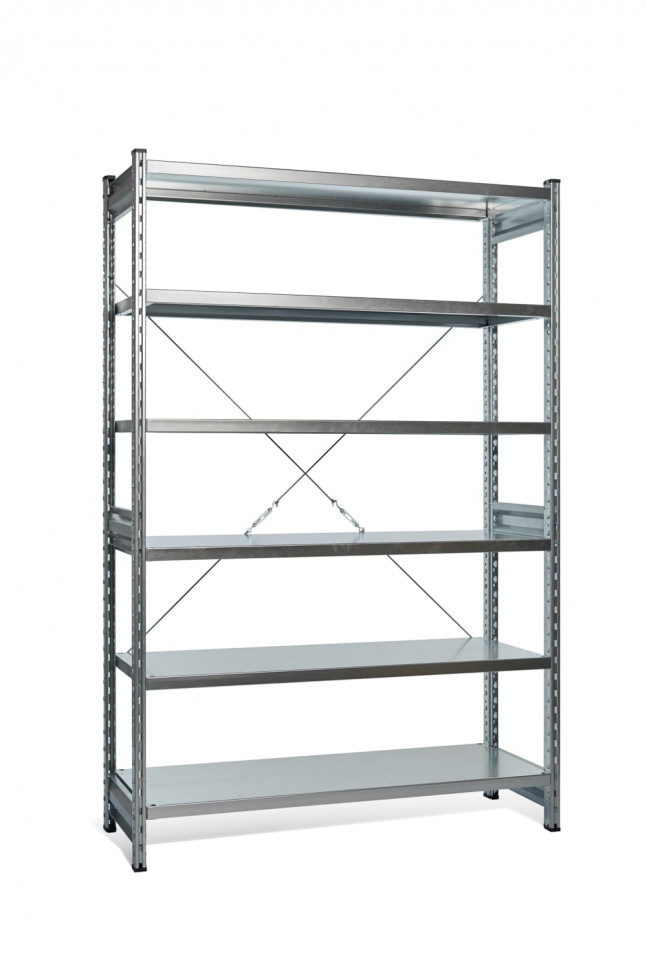 Стеллаж СТ-031 цинк 2279х1300х400 6 полок до 200 кг Стеллаж СТ-031 цинк 2279х1300х400 6 полок до 200 кг