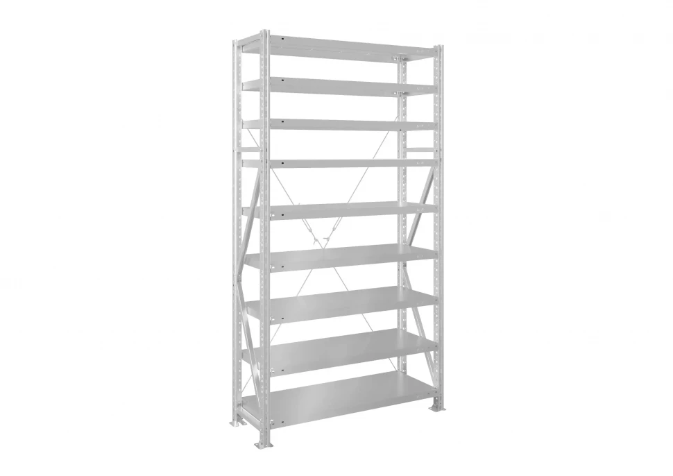 Стеллаж металлический MS U 2500х1000х900 9 полок сплошные до 300 кг